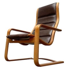 Chaise longue en hêtre Lamello, modèle suédois, Yngve Ekström, 1970