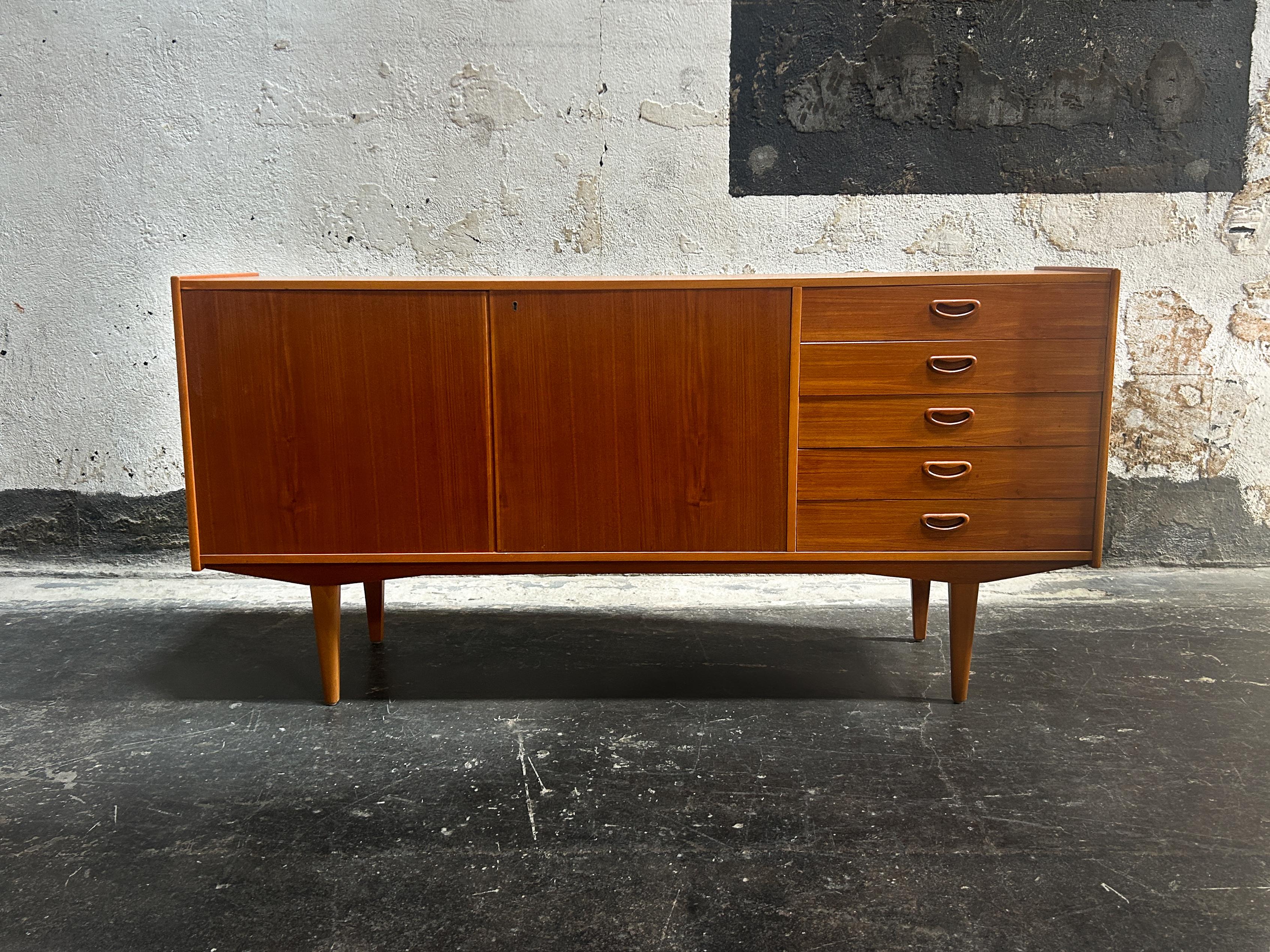 Veneer Vintage Swedish Modern Modern Teak Credenza c. 1960's For Sale