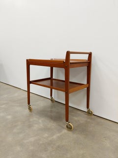 Vintage Swedish Modern Teak Bar Cart by Erik Gustafsson