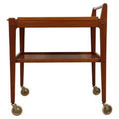 Vintage Swedish Modern Teak Bar Cart by Erik Gustafsson