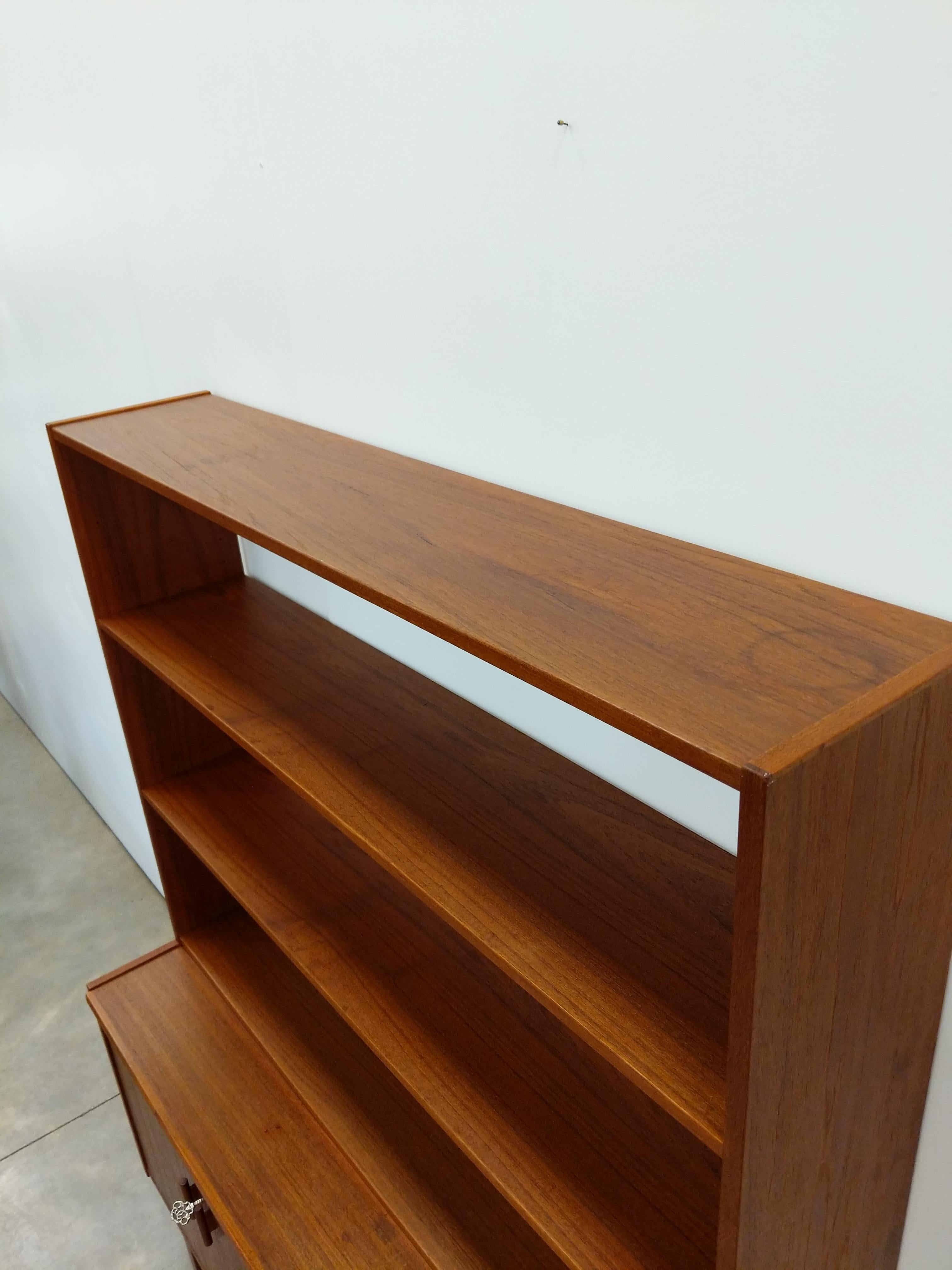 Vintage Swedish Modern Teak Sideboard / Secretary Desk by Breox For Sale 4