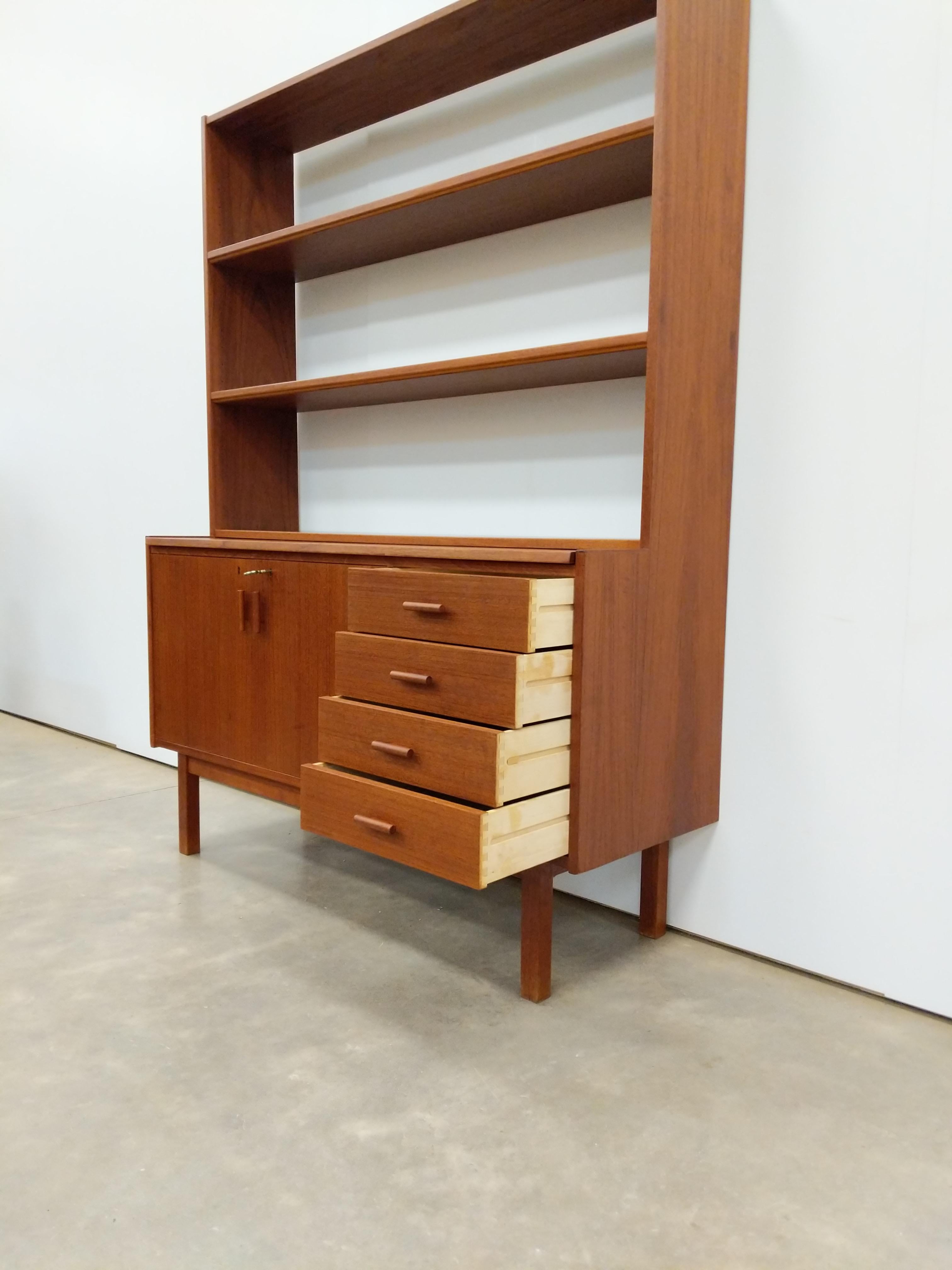 Mid-Century Modern Vintage Swedish Modern Teak Sideboard / Secretary Desk by Breox For Sale
