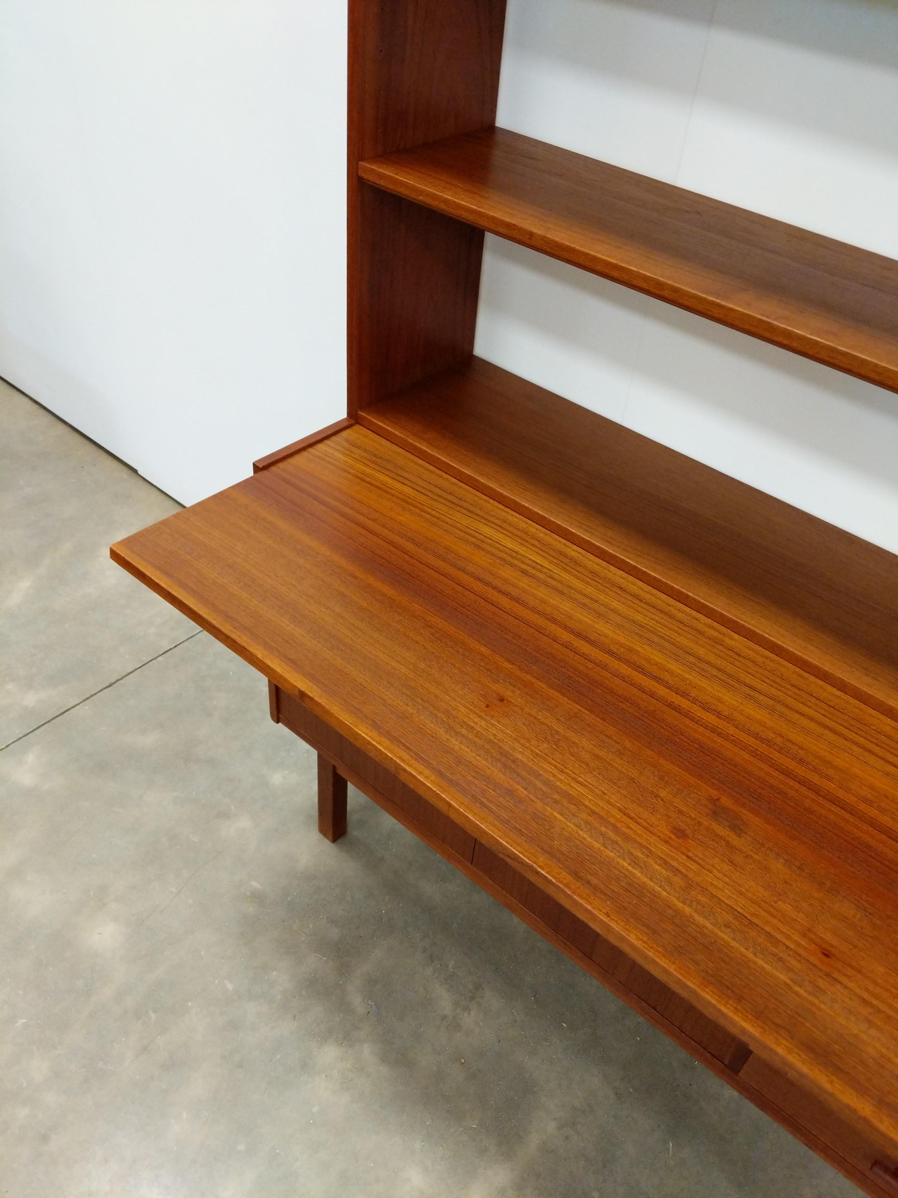 Vintage Swedish Modern Teak Sideboard / Secretary Desk by Breox For Sale 1