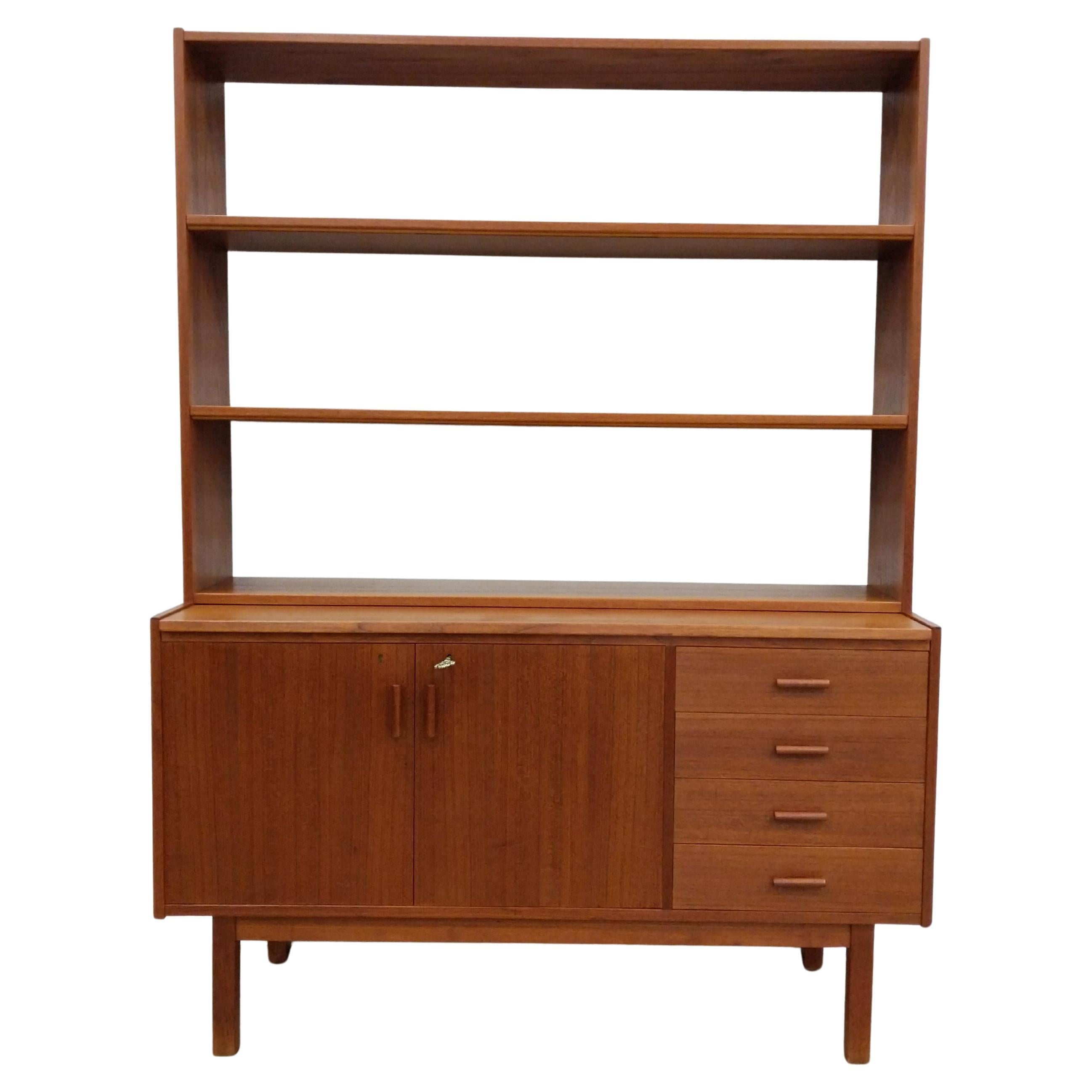 Vintage Swedish Modern Teak Sideboard / Secretary Desk by Breox