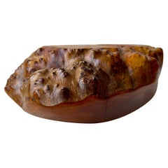 Cuenco sueco vintage de borde natural en olmo de Burl