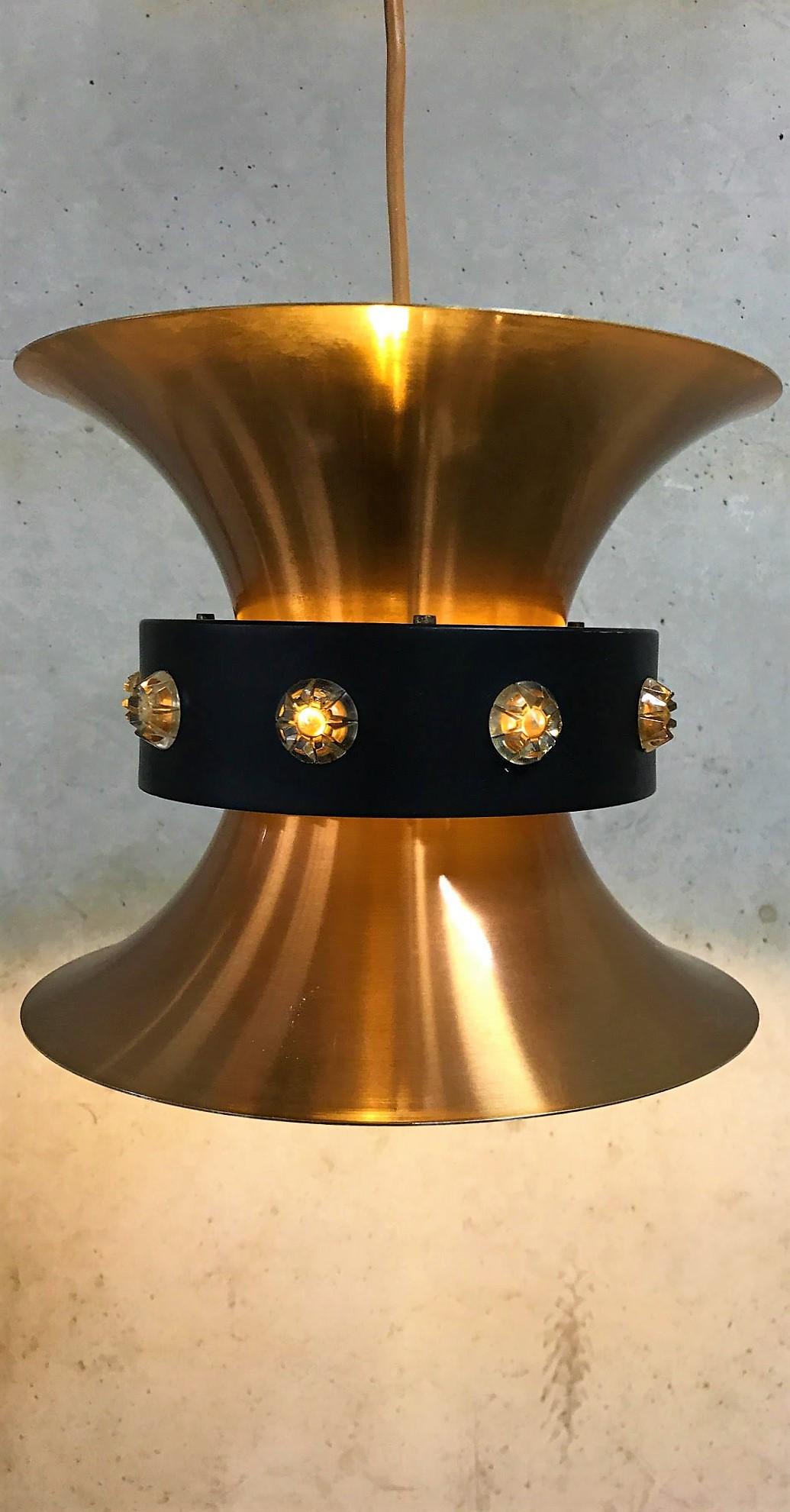 Vintage Swedish Pendant Light by Carl Thore, Brass Scandinavian Pendant Light 1 2