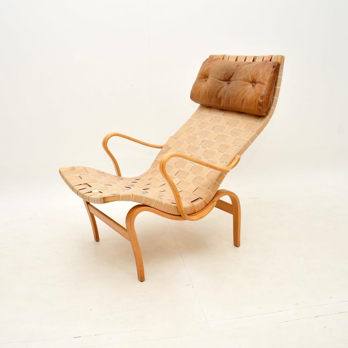 Mid-Century Modern Vintage Swedish Pernilla Armchair by Bruno Mathsson for Dux For Sale