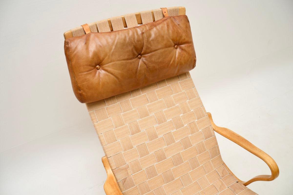 Vintage Swedish Pernilla Armchair by Bruno Mathsson for Dux For Sale 1