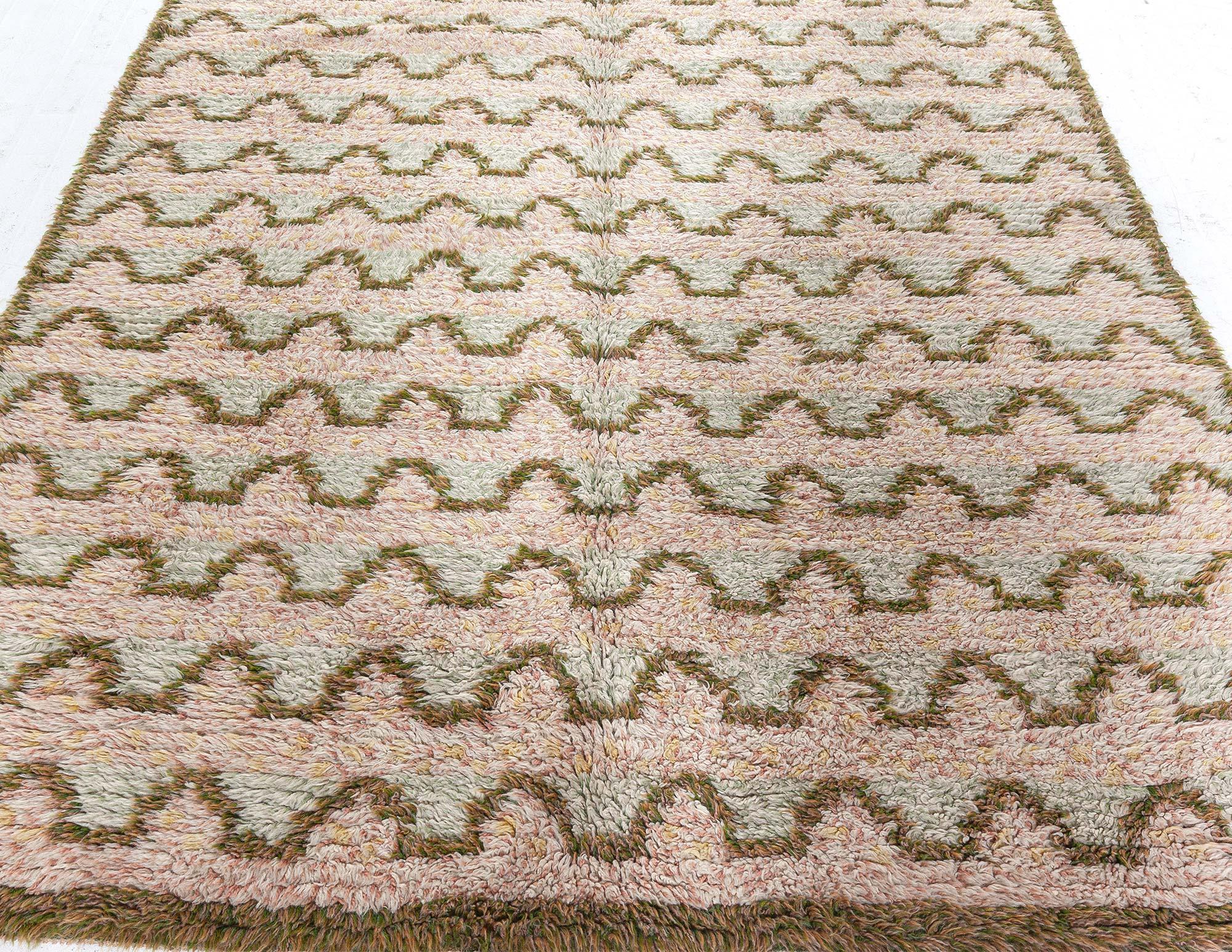 Alfombra de pelo sueca vintage de Sigvard Bernadotte 
Tamaño: 187 × 243 cm (6'2