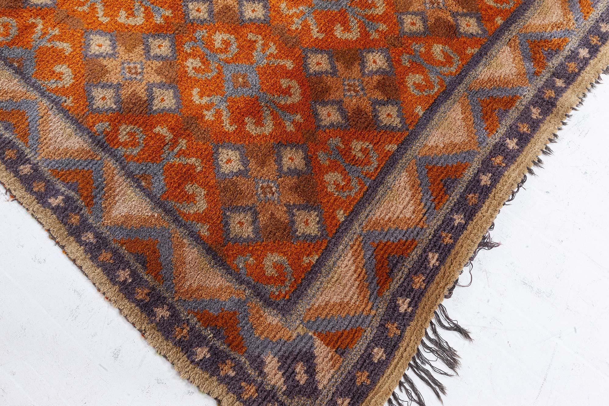 Vintage Swedish Pile Rug In Good Condition For Sale In New York, NY