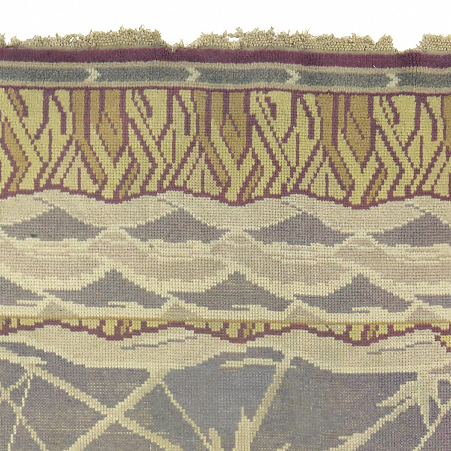 Alfombra sueca vintage tejida a pelo, 1910 Sueco en venta