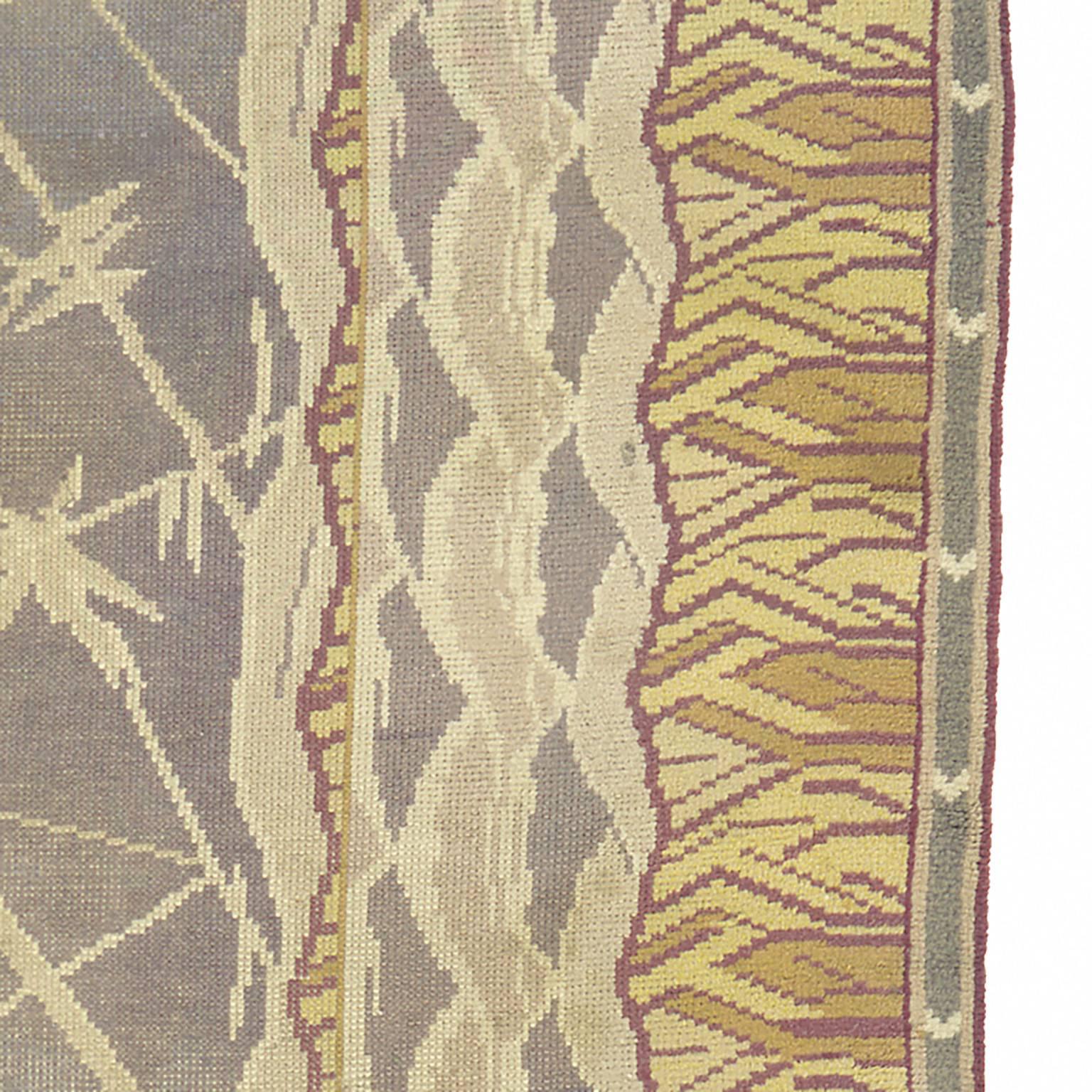 Schwedischer Vintage-Teppich mit Florgeflecht, 1910 im Zustand „Hervorragend“ im Angebot in New York, NY