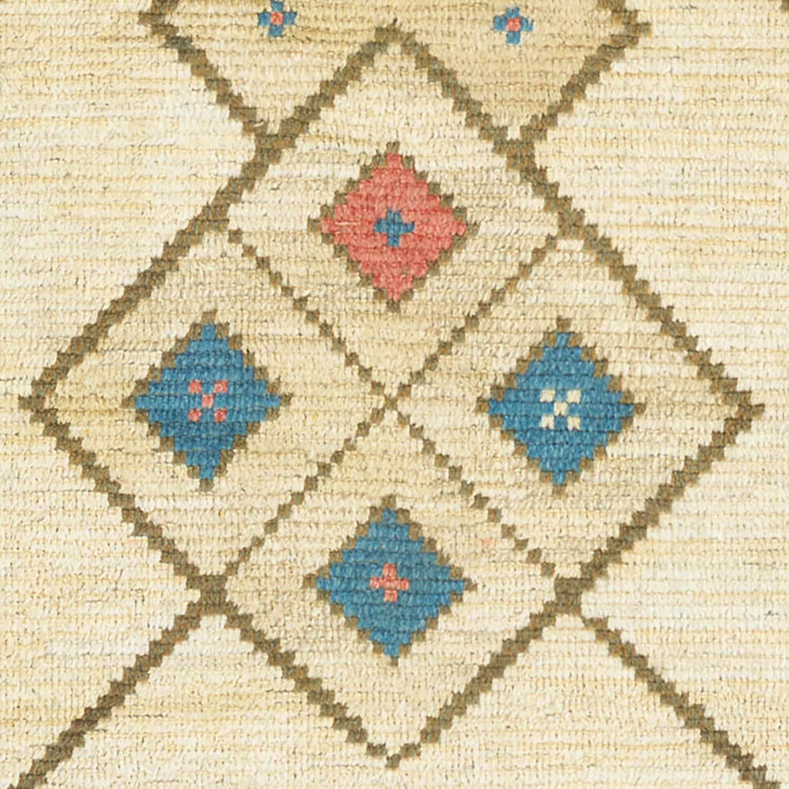 Vintage Swedish Pile Weave Rug, 1931 In Good Condition For Sale In New York, NY