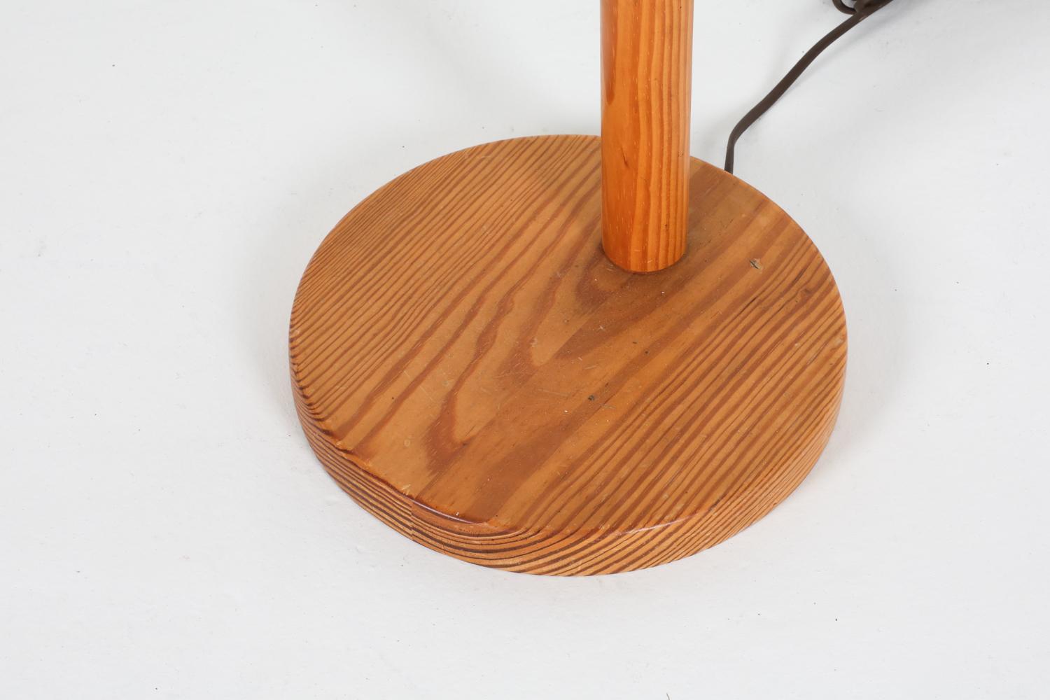 Schwedische bewegliche Vintage-Stehlampe aus Kiefernholz, ca. 1980er Jahre 1