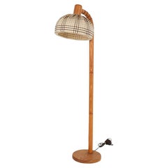 Schwedische bewegliche Vintage-Stehlampe aus Kiefernholz, ca. 1980er Jahre