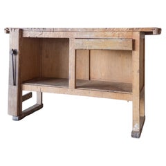 Vintage Swedish Pine Carpentry Table
