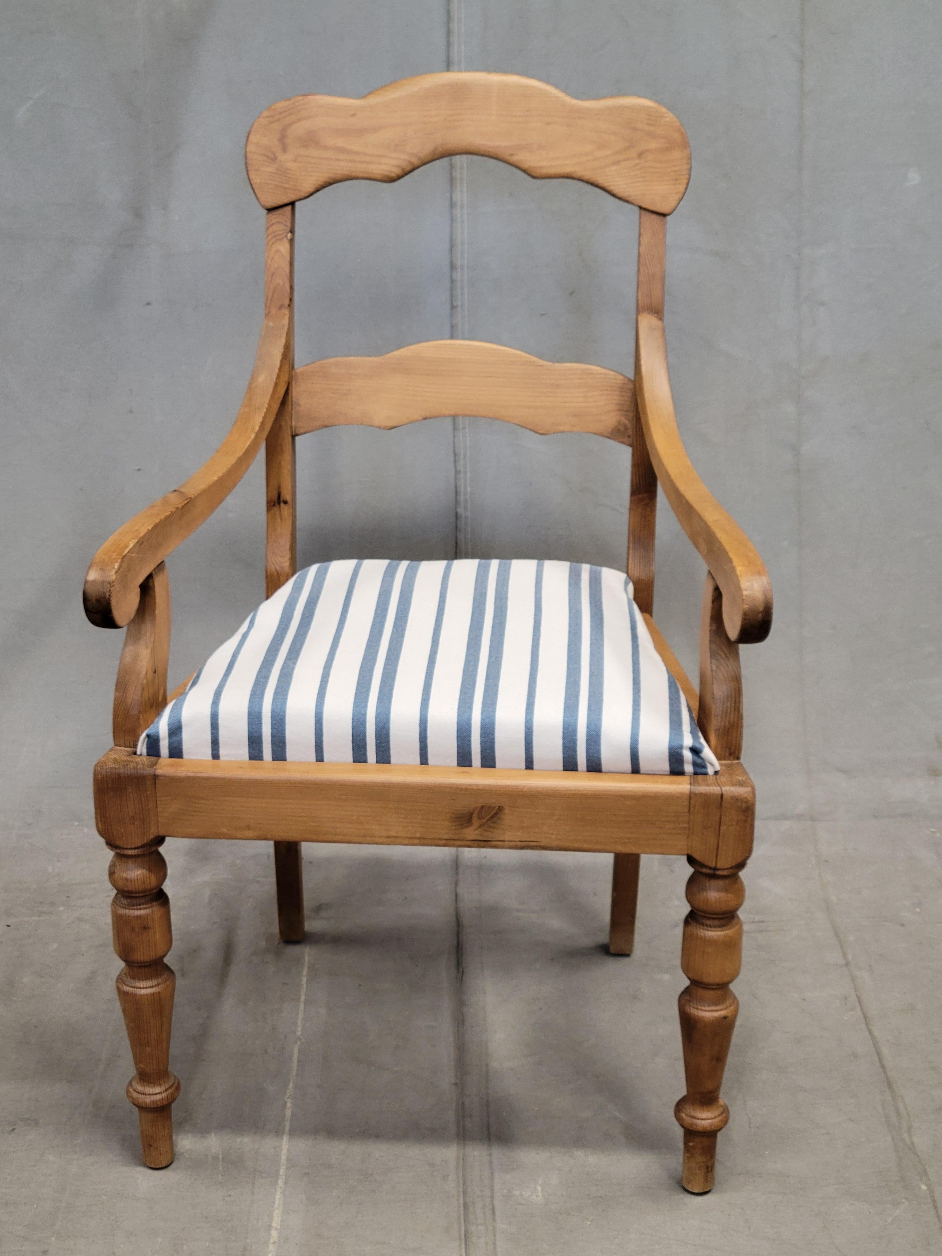 Vintage Swedish Pine Farmhouse Dining Chairs, Set of 6 For Sale 5