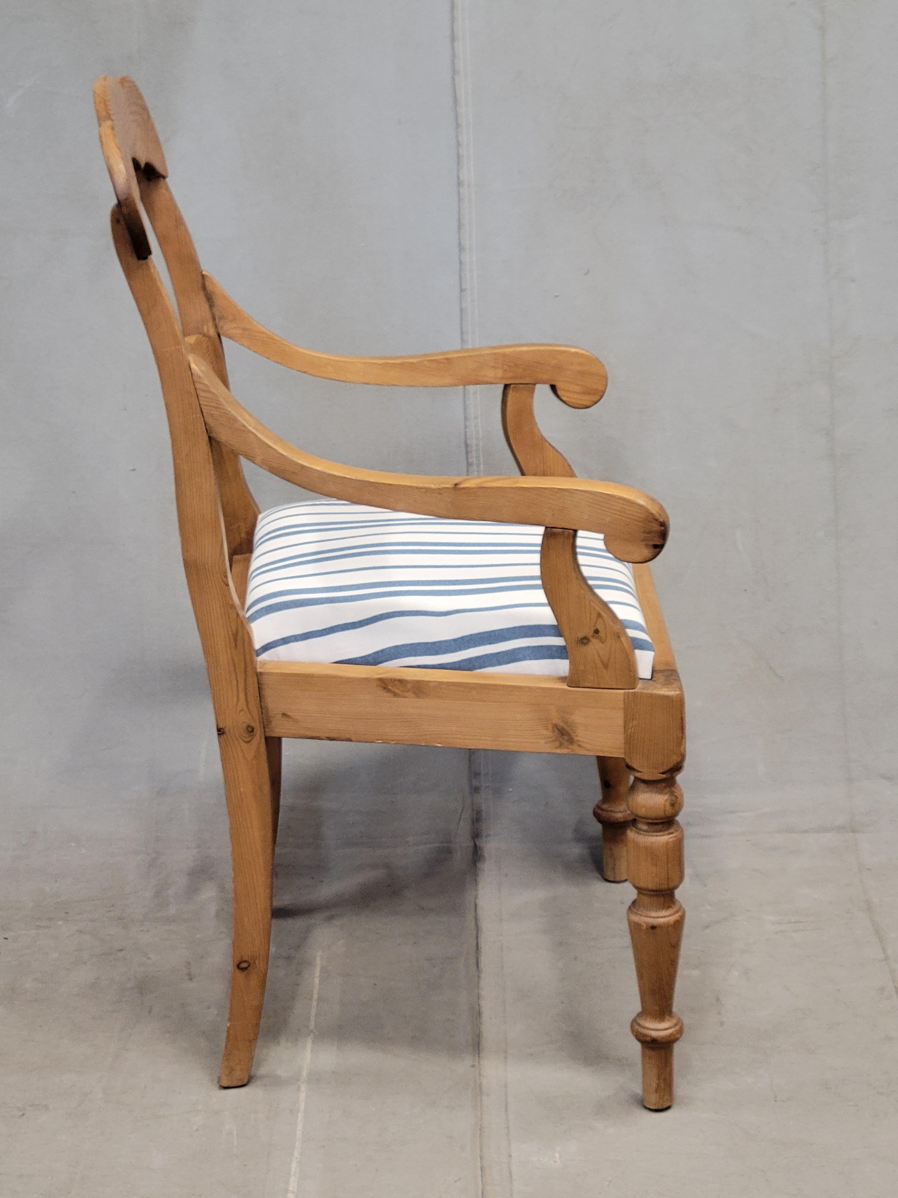 Vintage Swedish Pine Farmhouse Dining Chairs, Set of 6 For Sale 7