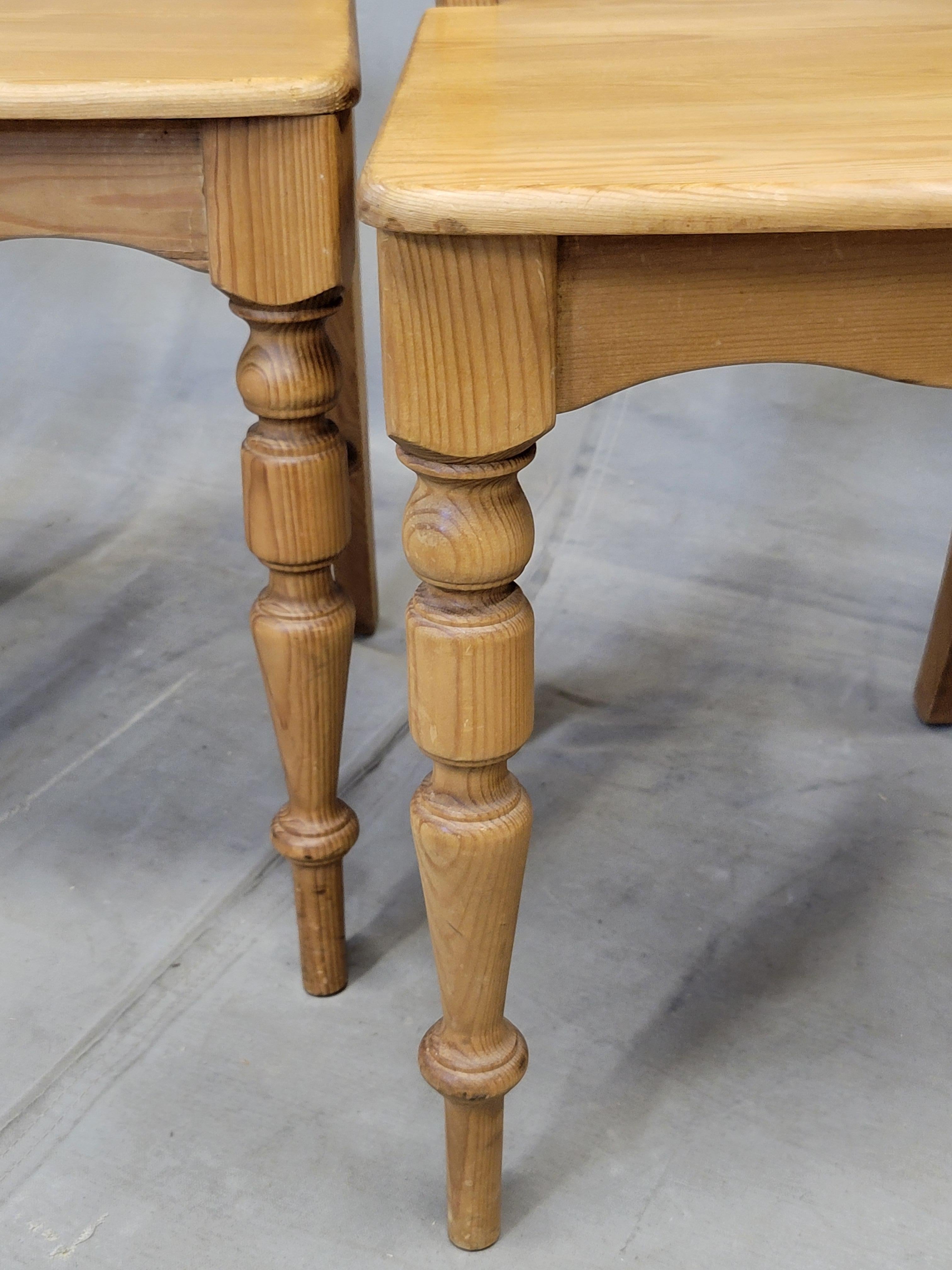 Vintage Swedish Pine Farmhouse Dining Chairs, Set of 6 For Sale 12