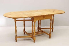 Vintage Swedish Pine Gateleg Dining Table