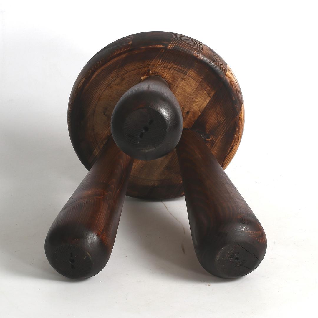 Vintage Swedish Pine Wood Tripod Stool, 20th Century In Good Condition In Los Angeles, CA