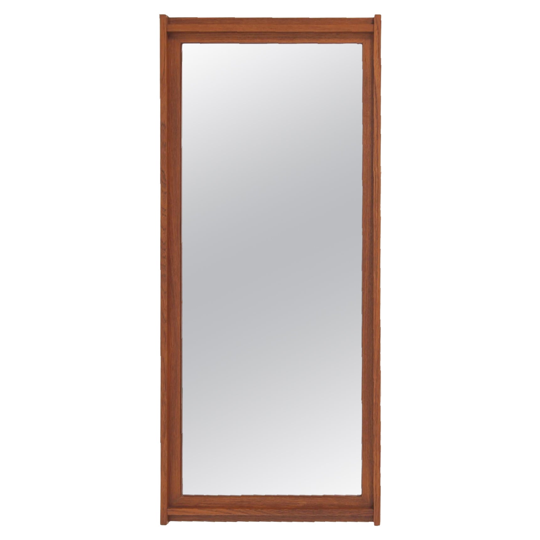 Vintage Swedish Profiled Teak Mirror, 1960s