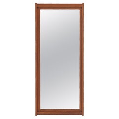 Vintage Swedish Profiled Teak Mirror, 1960s