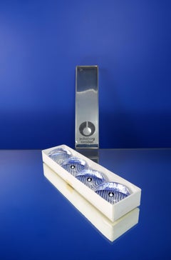 Schwedische Pukeberg-Messerhalter aus klarem Glas, 1960er Jahre