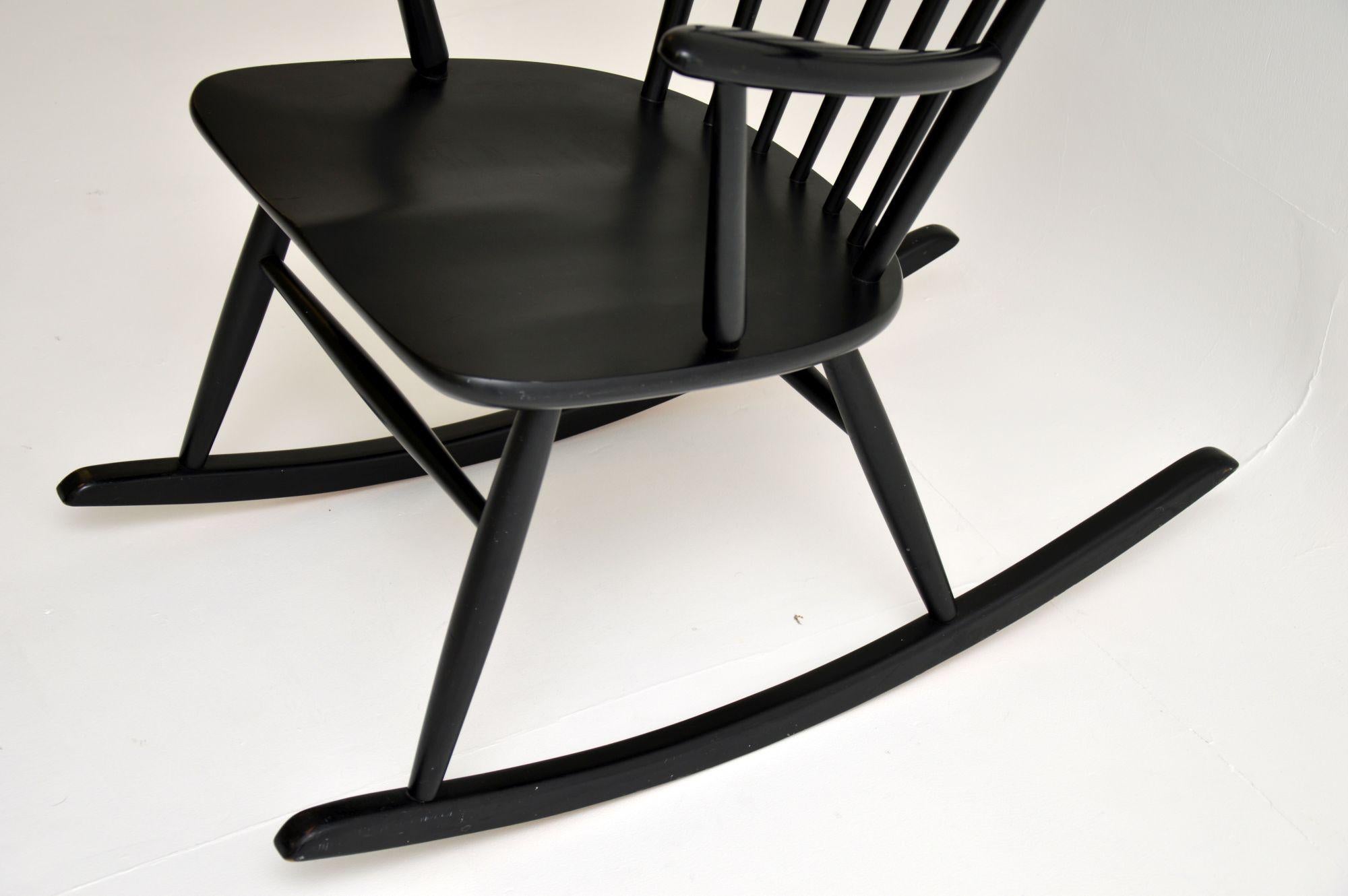 Vintage Swedish Rocking Chair by Roland Rainer for Hagafors For Sale 2