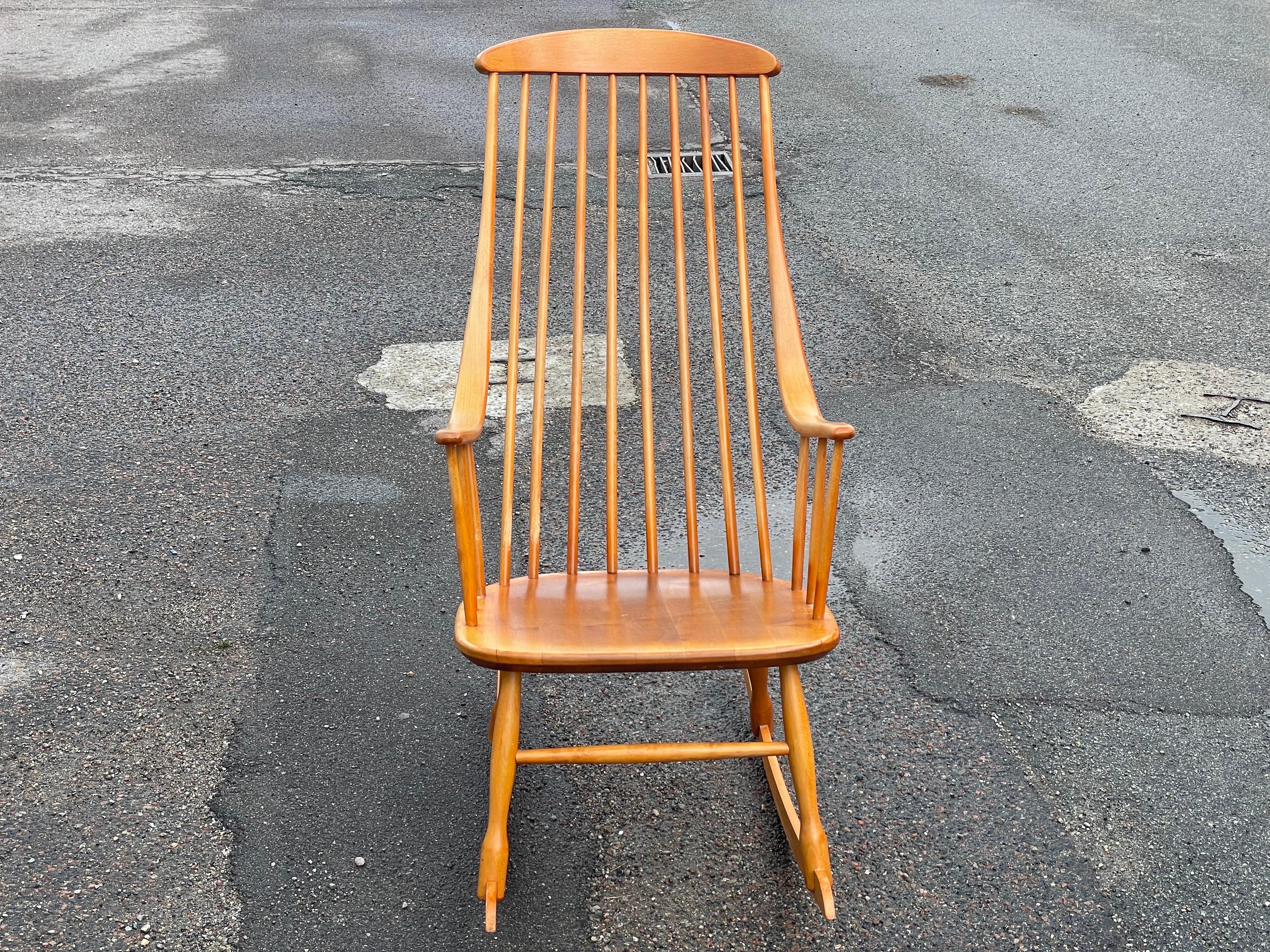Mid-20th Century Vintage Swedish Rocking Chair `Grandessa´ by Lena Larsson for Nesto 1960´s For Sale