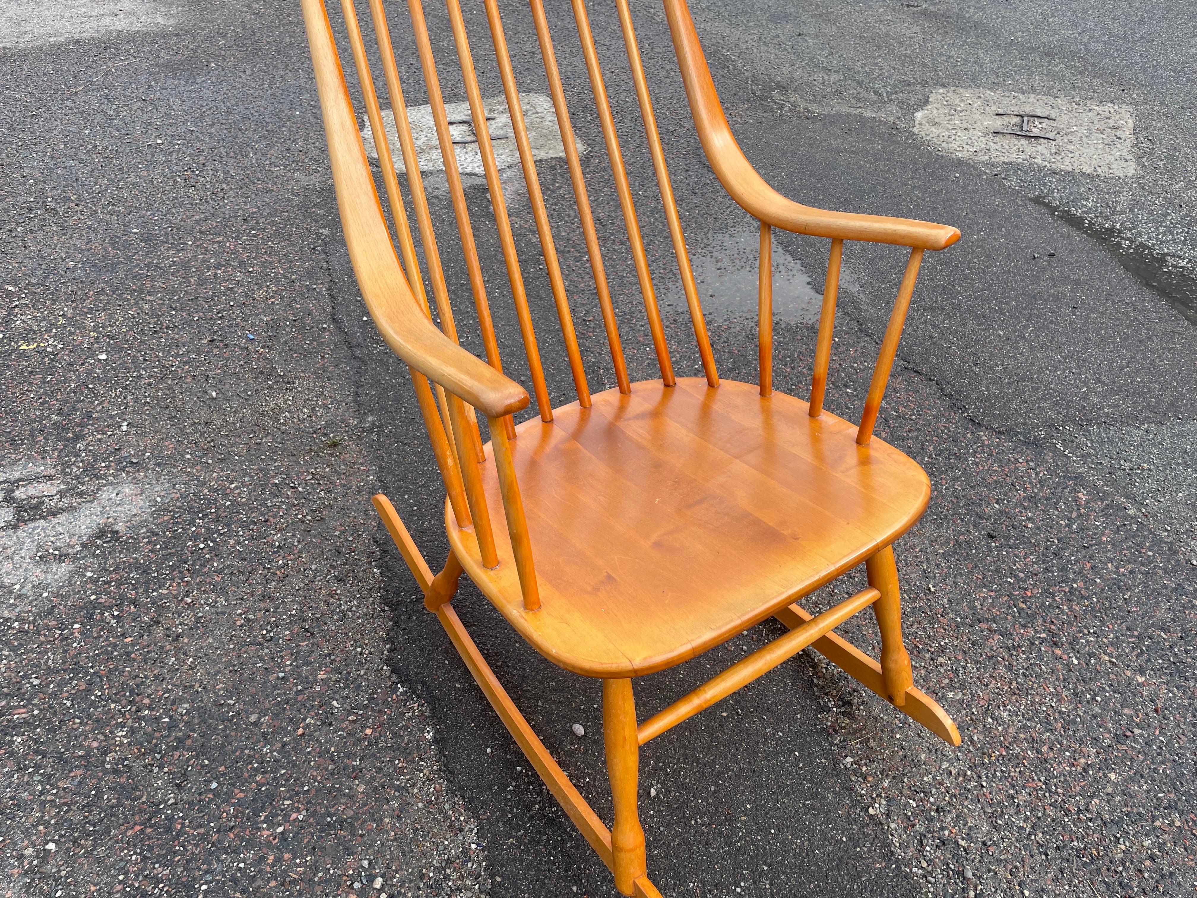 Vintage Swedish Rocking Chair `Grandessa´ by Lena Larsson for Nesto 1960´s For Sale 1