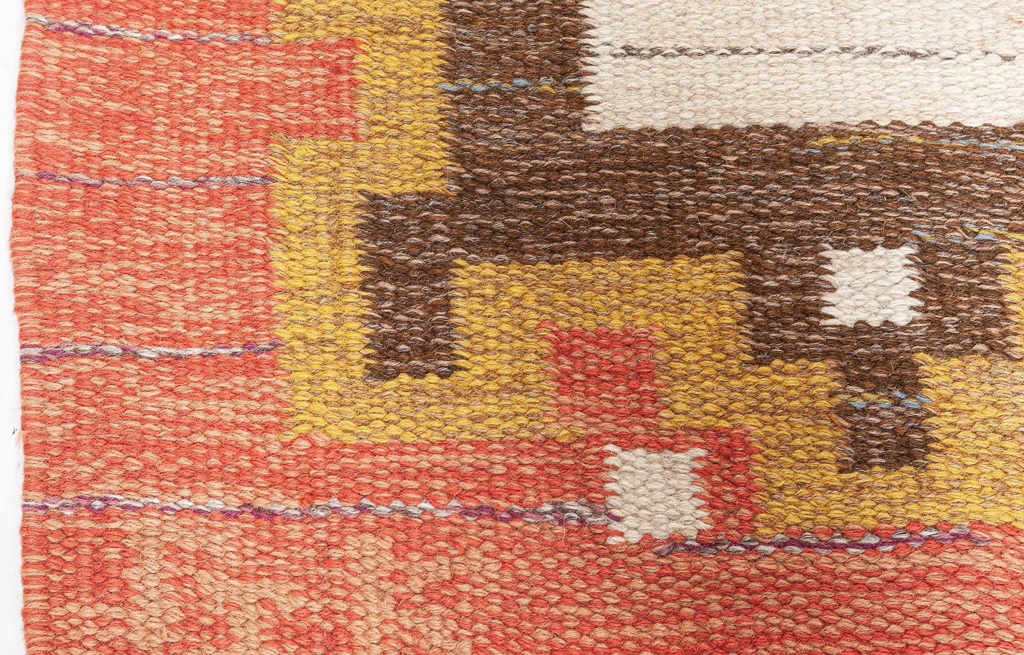 Hand-Woven Vintage Swedish Rolakan Runner by 'GK' For Sale