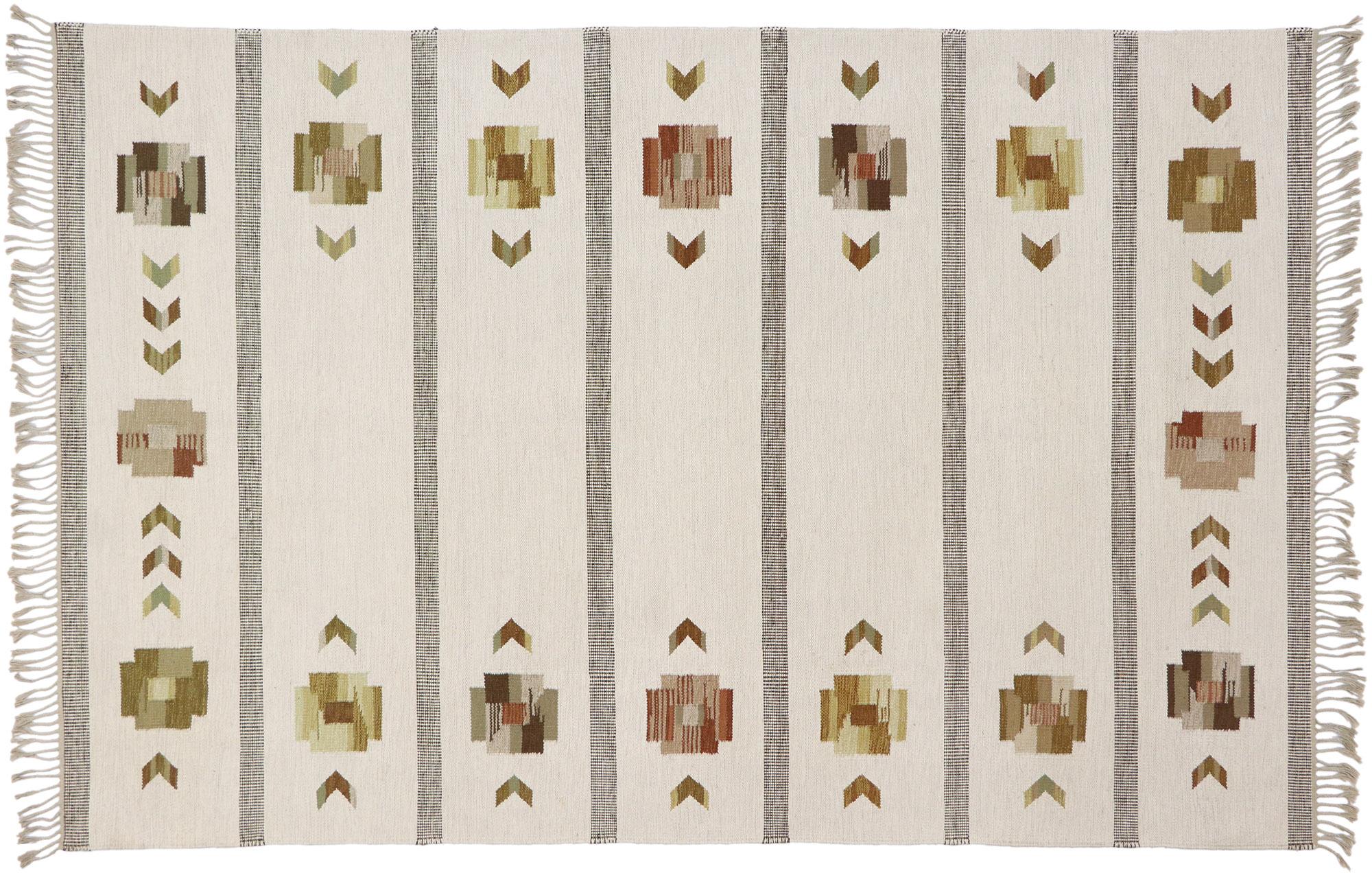 Schwedischer Rollakan-Kelim-Teppich im skandinavischen modernen Stil im Angebot 2