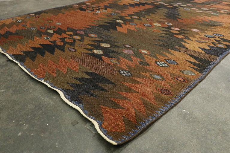 Vintage Swedish Kilim Rug by Barbro Nilsson with Scandinavian Biophilic ...