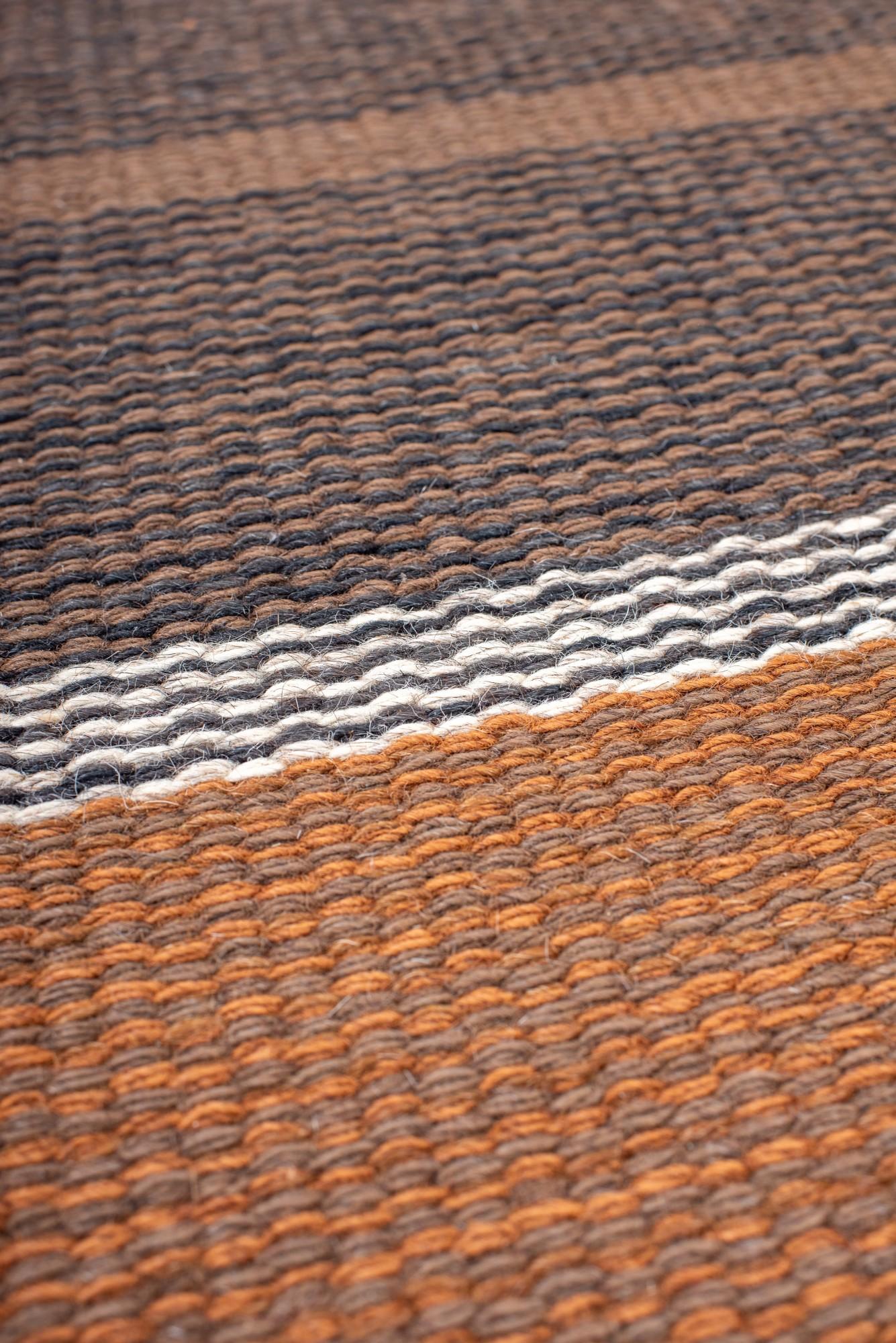 20th Century Vintage Swedish Rollaken with Striped Amber Tones For Sale