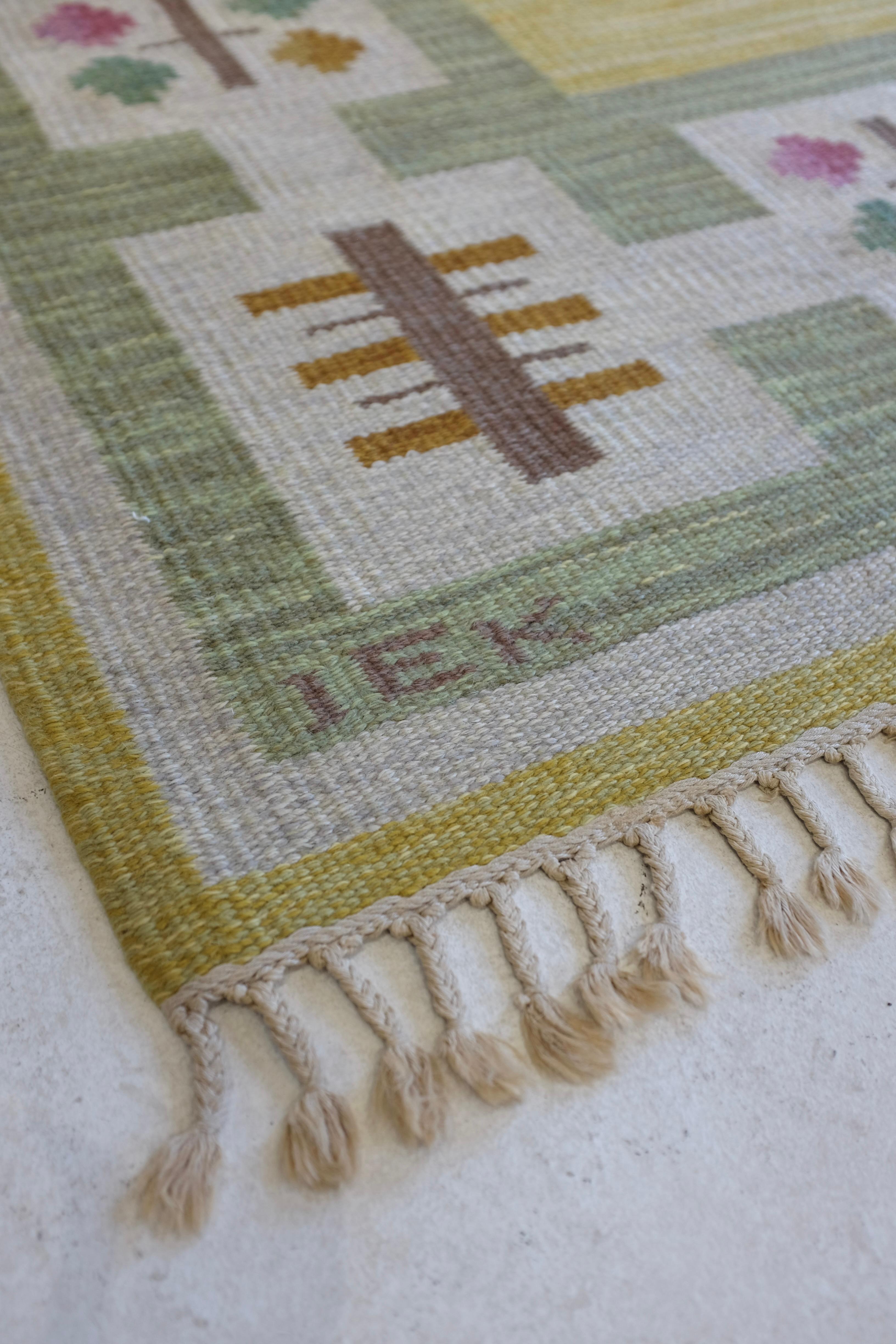 Scandinavian Modern Vintage Swedish rug by Anna Greta Sjöqvist For Sale