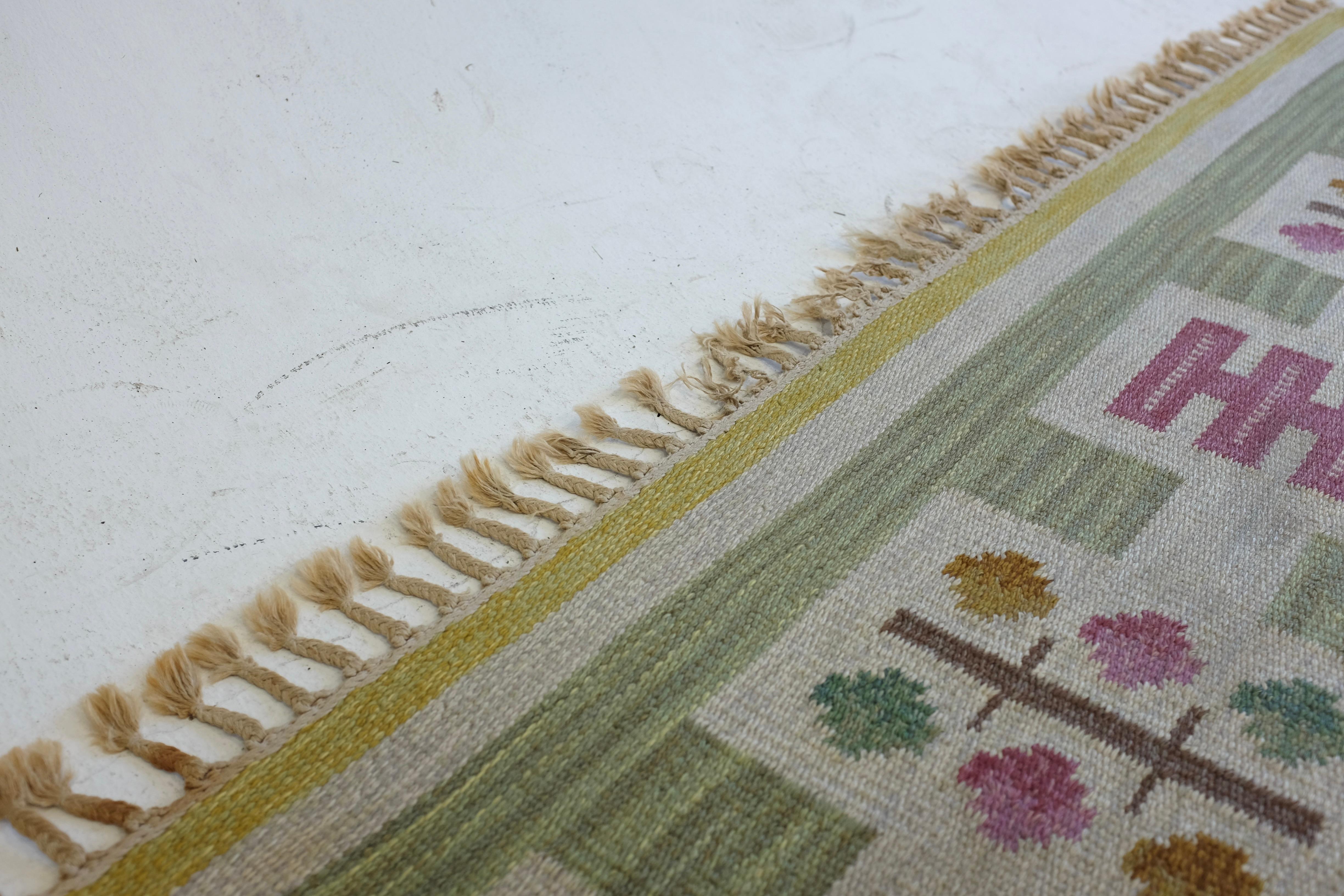 Mid-20th Century Vintage Swedish rug by Anna Greta Sjöqvist For Sale