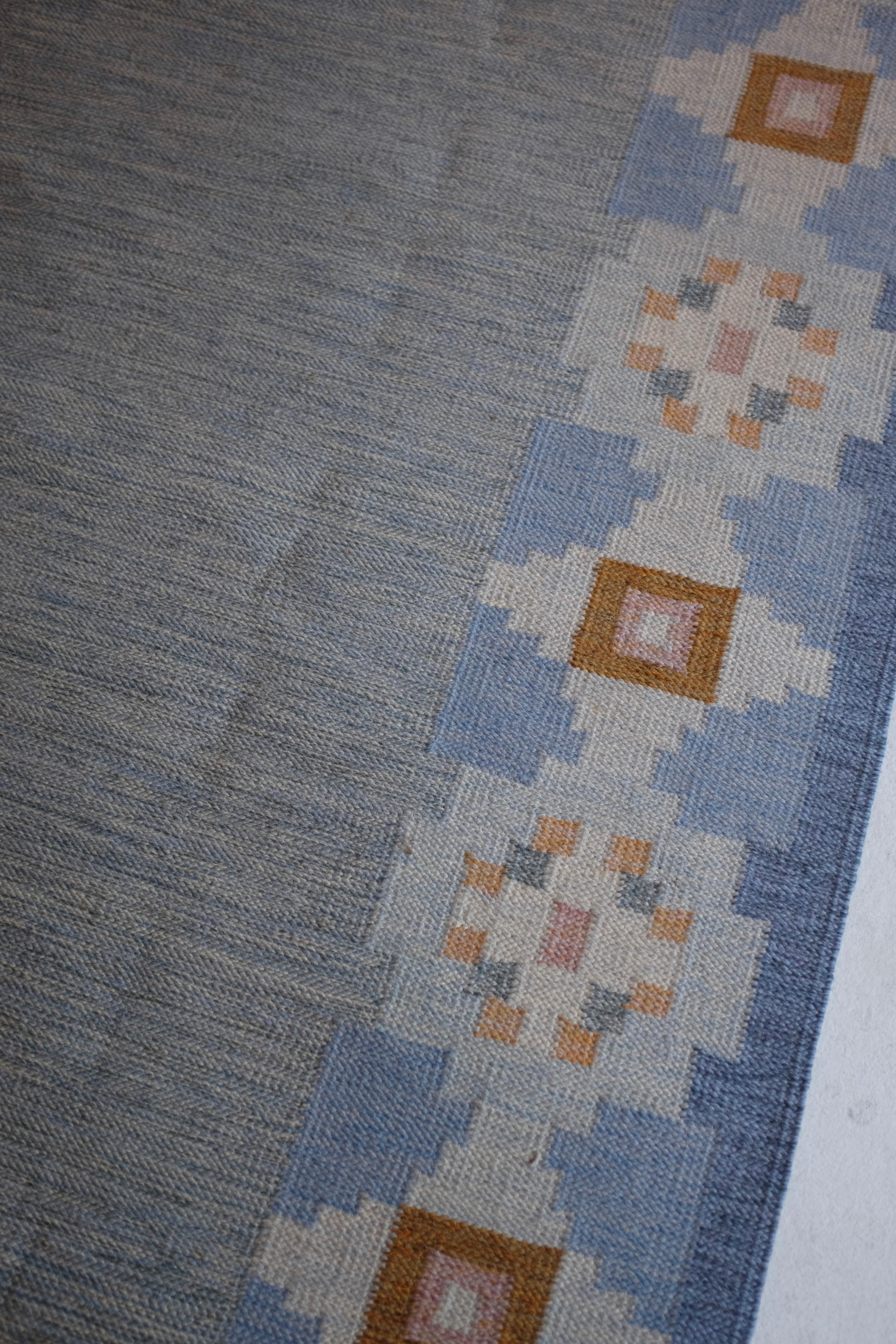 Schwedischer Vintage-Teppich von Ingegerd Silow (Mitte des 20. Jahrhunderts) im Angebot