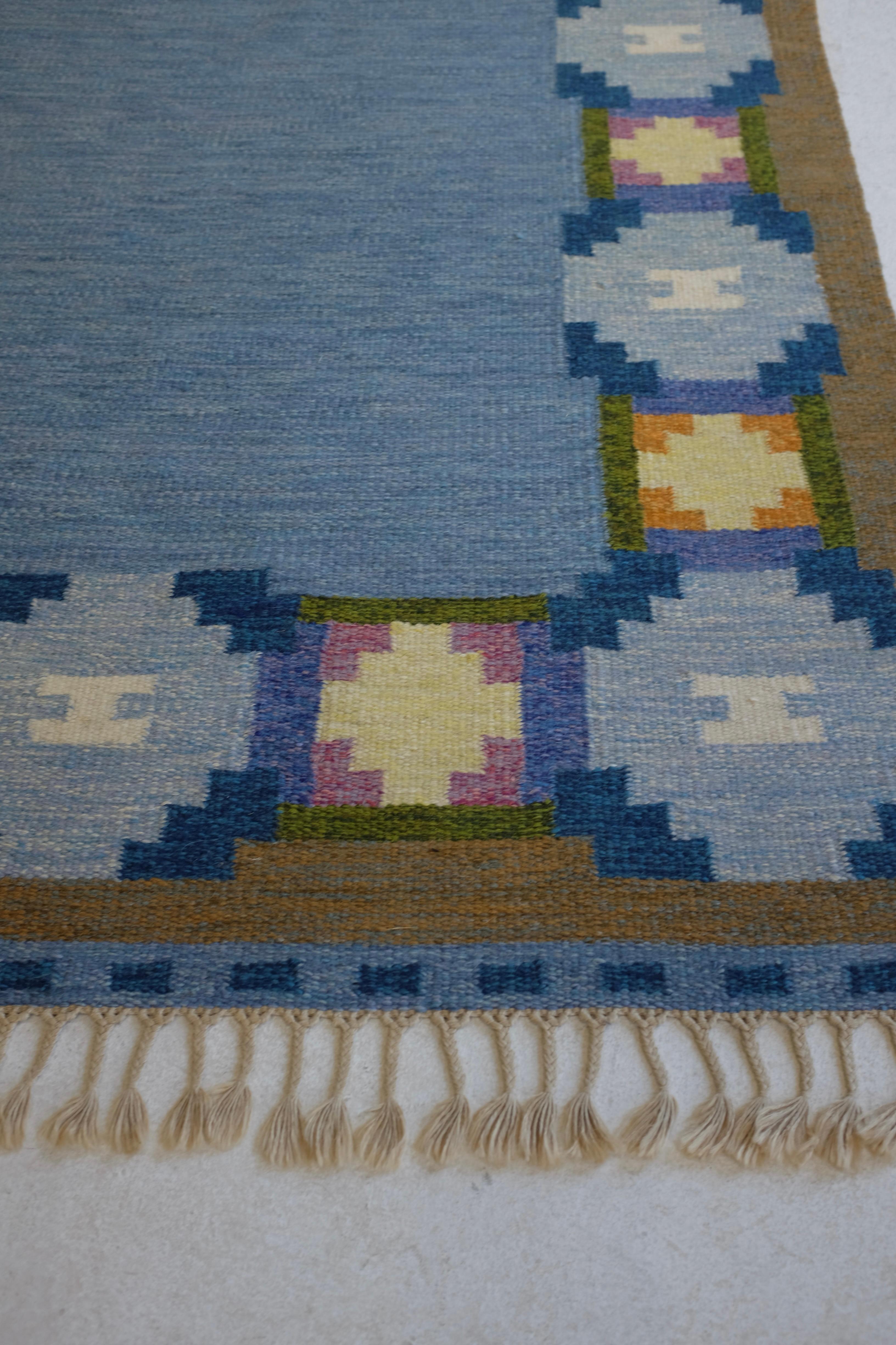 Mid-20th Century Vintage Swedish rug by Ingegerd Silow For Sale