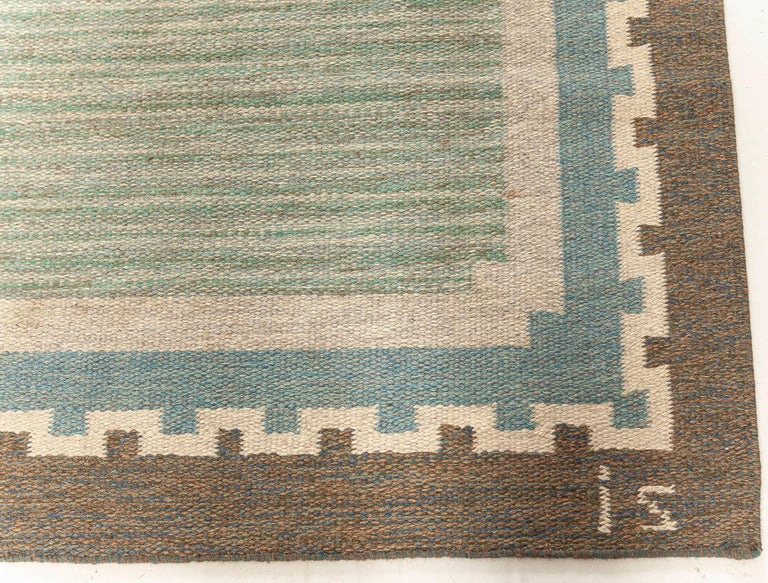 Vintage Swedish Rolakan Rug by Ingegerd Silow at by Doris Leslie Blau In Good Condition For Sale In New York, NY