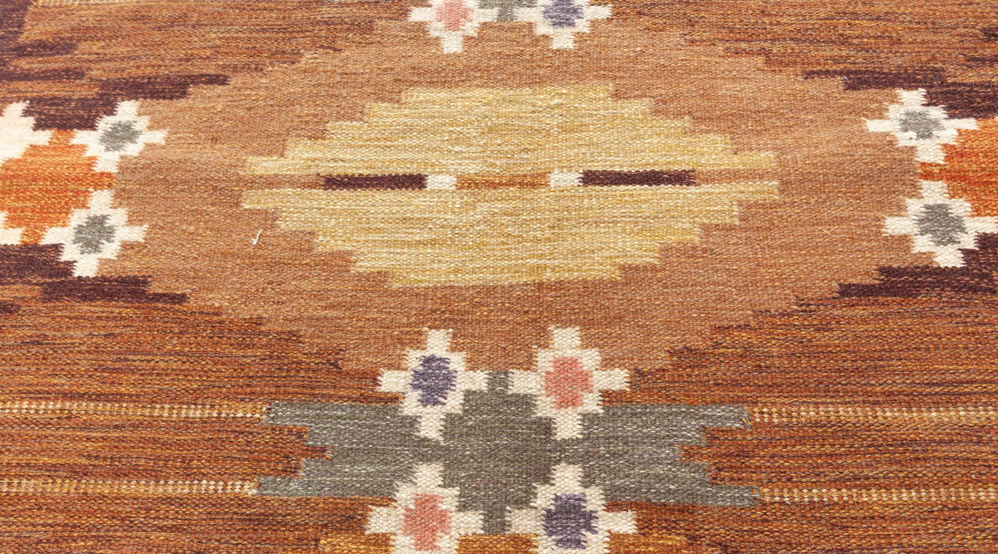 Hand-Woven Vintage Swedish Rug by Ingegerd Silow