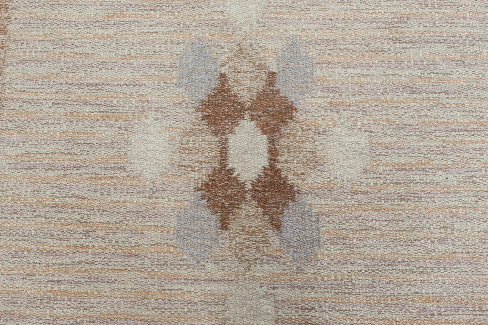 Hand-Knotted Vintage Swedish Rug by Ingegerd Silow 'IS' For Sale
