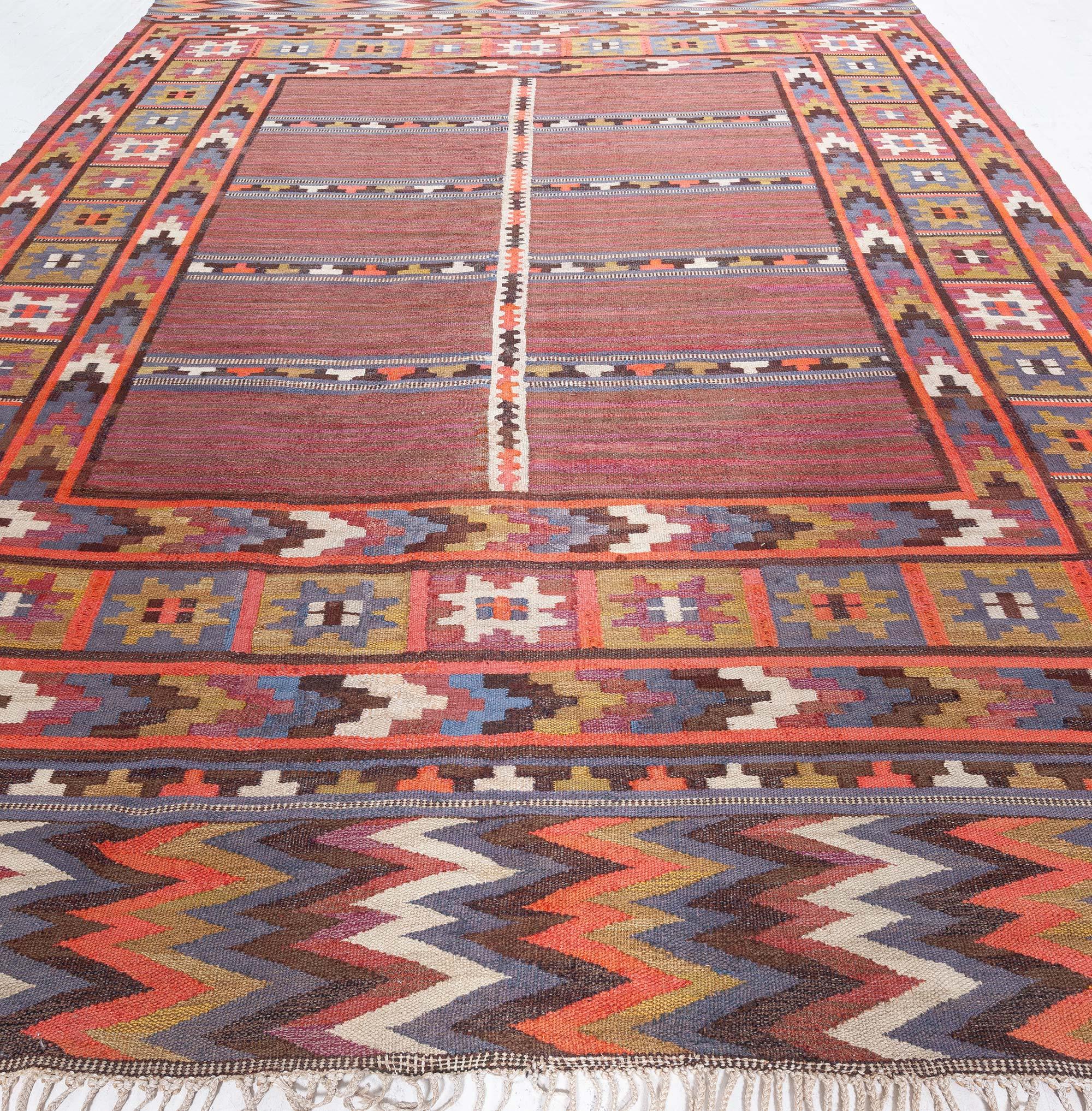 Hand-Woven Vintage Swedish Rug by Marta Mass Fjetterstrom For Sale
