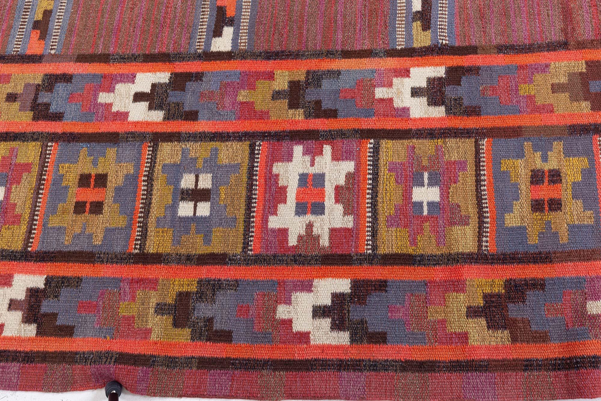 Vintage Swedish Rug by Marta Mass Fjetterstrom In Good Condition For Sale In New York, NY