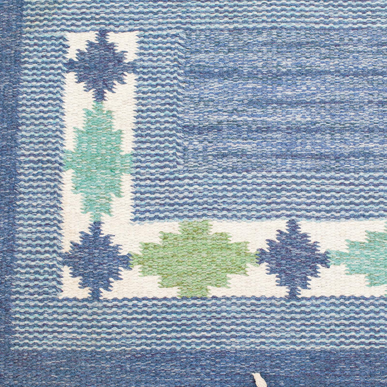 Hand-Knotted Vintage Swedish Rug by Ulla Parkdal, 1950