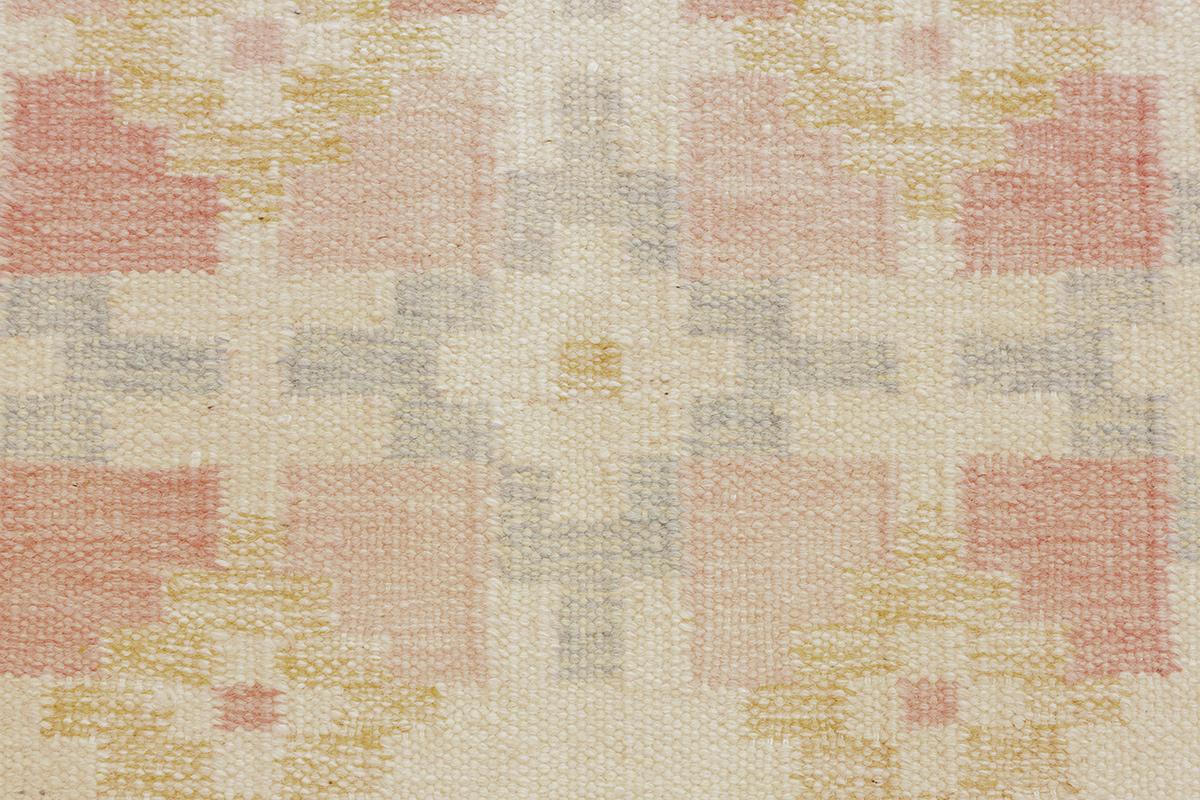 Hand-Crafted Vintage Swedish Rug Flat-Weave JK Mollaianrugs Collection For Sale