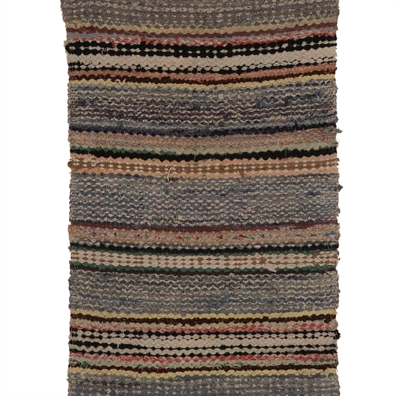 Swedish 1950 multicolored handwoven rug.
