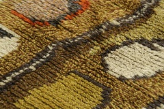 Schwedischer Vintage-Teppich in Rot und Grün mit geometrischem Muster  Rug & Kilim