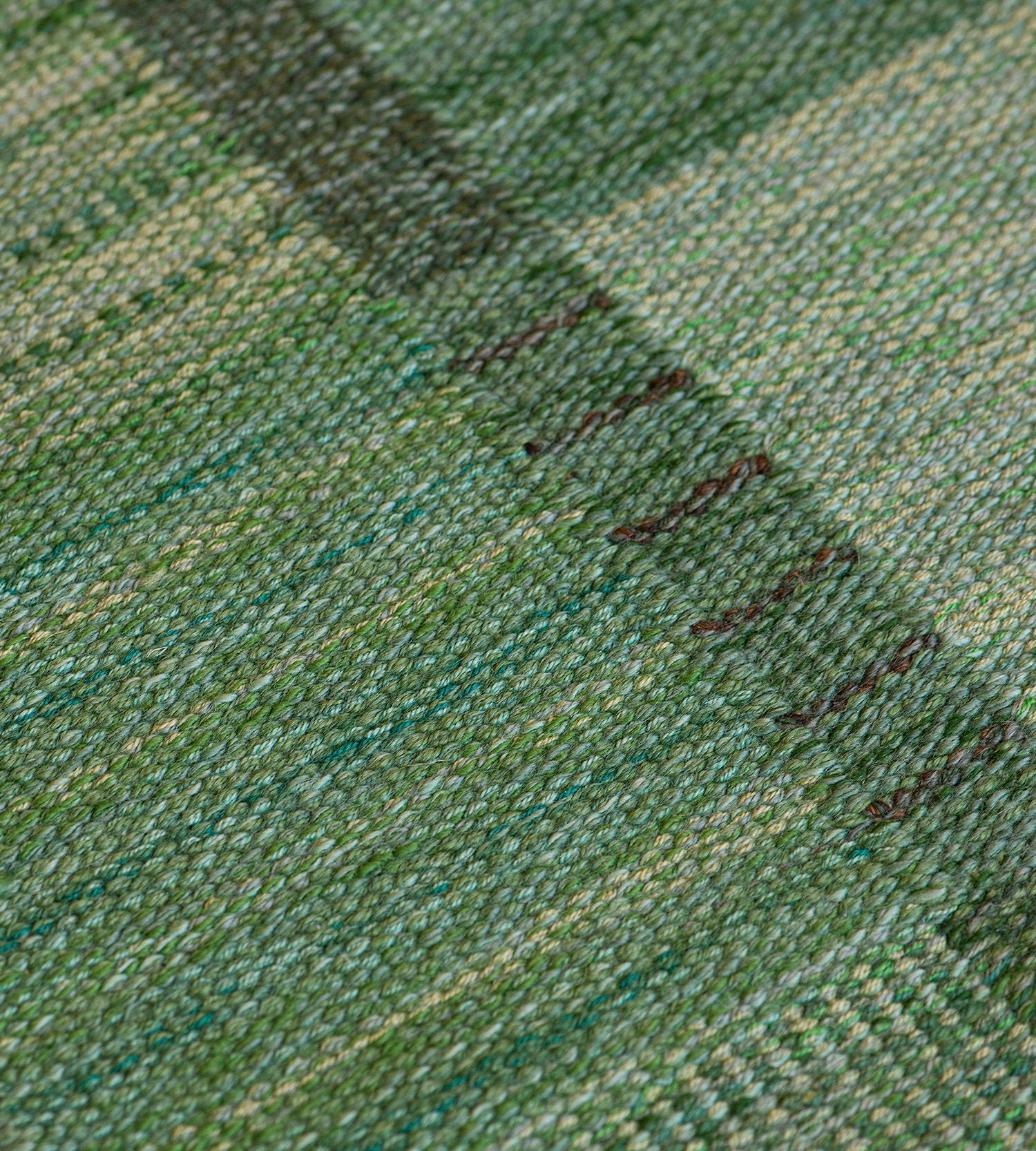 Handgewebter schwedischer Vintage-Teppich:: signiert von der Weberin (Mitte des 20. Jahrhunderts) im Angebot