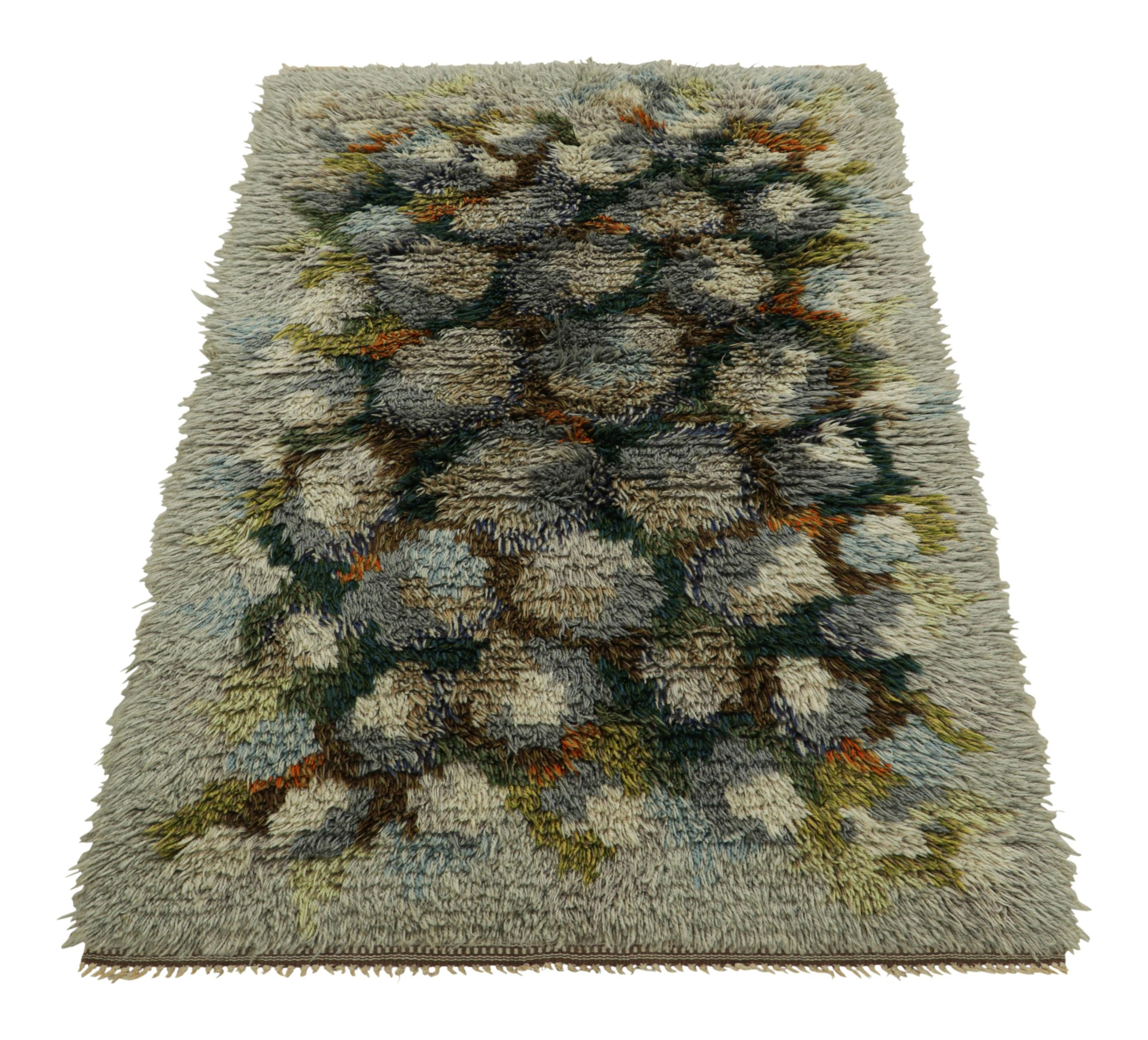 Mid-20th Century Vintage Swedish Rug with Polychromatic Geometric Pattern  Rug & Kilim For Sale